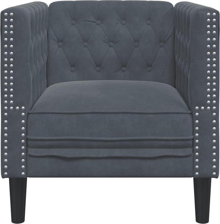 Image du produit VidaXL Chesterfield Fauteuil lounge Fauteuil club Canapé Fauteuil rembourré Gris foncé