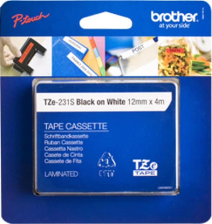 Immagine prodotto Brother TZe-231S (1.20 cm, Nero, Bianco)