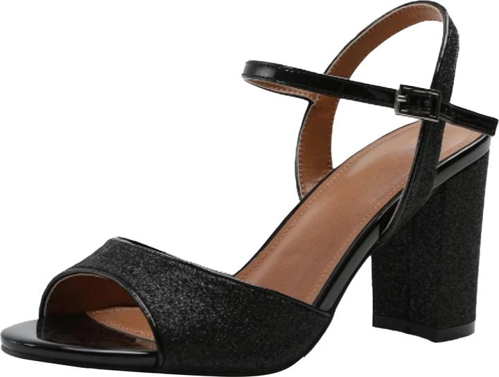 Actual product image Where's That From Womens/Ladies Florence Ankle Strap Medium Block Heel High Heels (37)