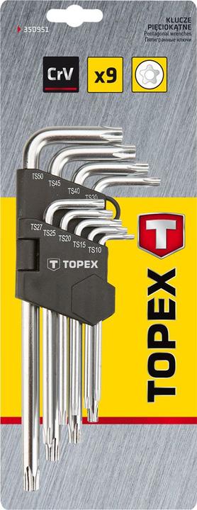 Produktbild Topex Rinkinys langer Fünfkantschlüssel für Durchflussmesser TS10-TS50 9-tlg. (35D951)