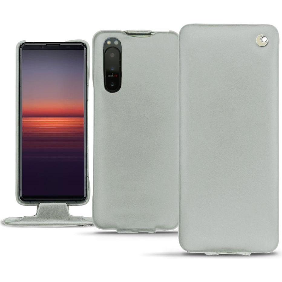 Noreve Lederschutzhülle vertikal (Sony Xperia 5 II), Smartphone Hülle, Grau