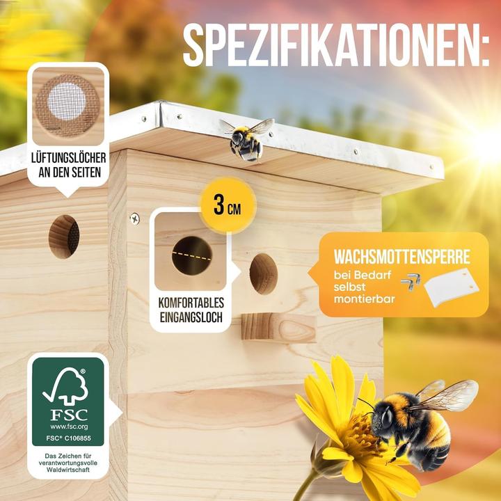 Actual product image Beesi Bumblebee House (Bumblebees)