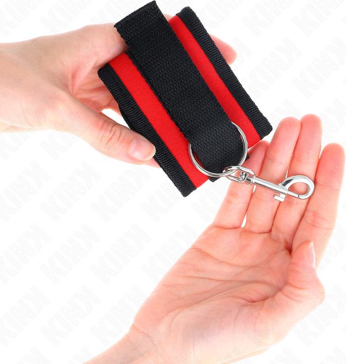 Immagine prodotto Kink Manette In Nylon Con Chiusura A Velcro Rosso-Nero Modello 2 Regolabile 18-35 cm X 6