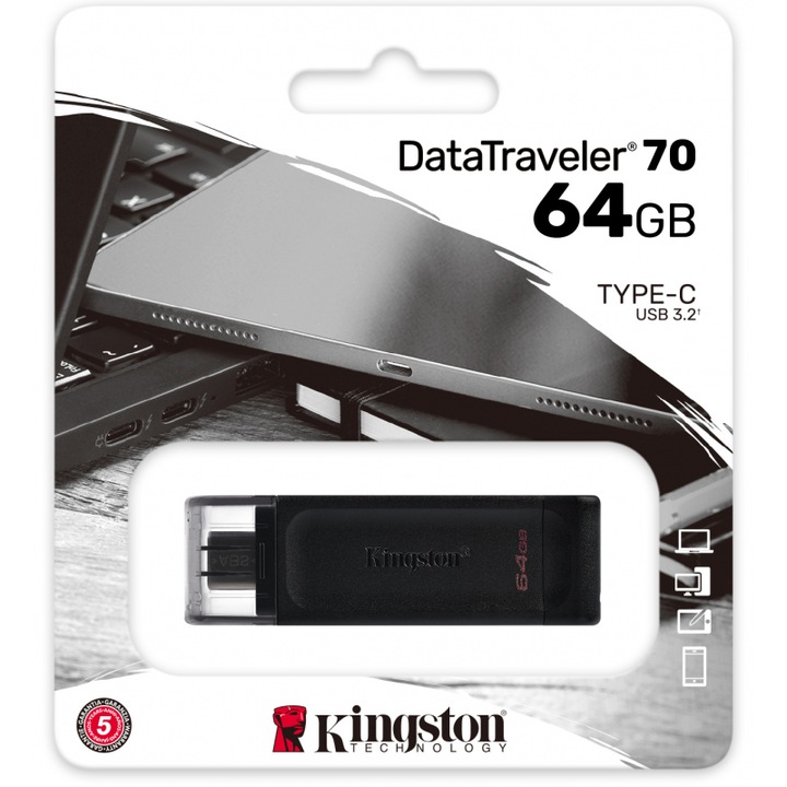 Image du produit Kingston DataTraveler 70 (64 Go, USB-C, USB 3.2)