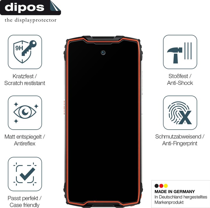Produktbild Dipos Anti-Shock Displayschutz Matt 9H (1 Stück, Blackview BV9300)