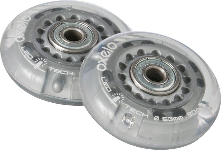 Produktbild Oxelo Leuchtrollen Inline-Skates Kinder 63 mm 80a 2er-Set (63 mm, 80A)