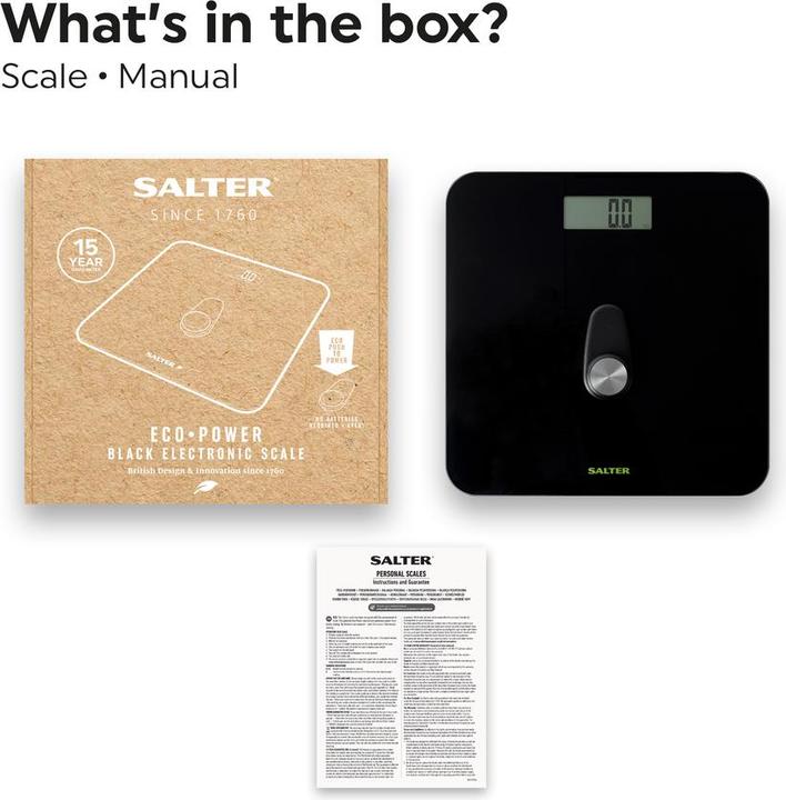 Produktbild Salter 9224 BK3R Eco Power Digital Bathroom Scale black (180 kg)