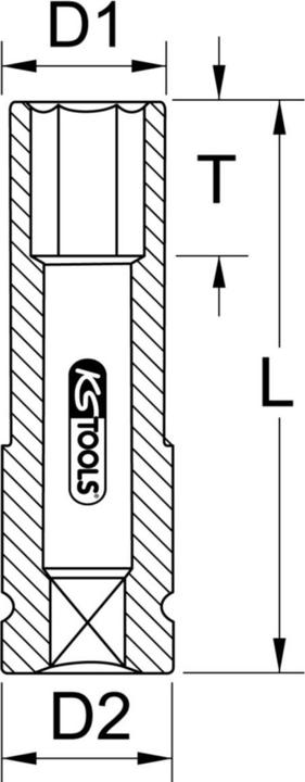 Actual product image KS Tools 1/2" alloy rim power socket long (22 mm)