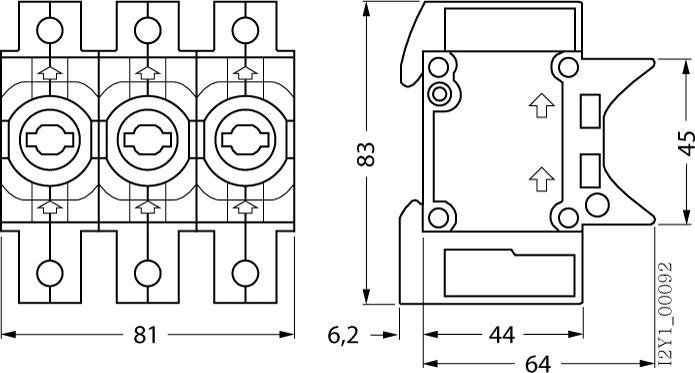 Produktbild Siemens Neozed Sicherungssockel 3-polig Typ D01 (16 A)