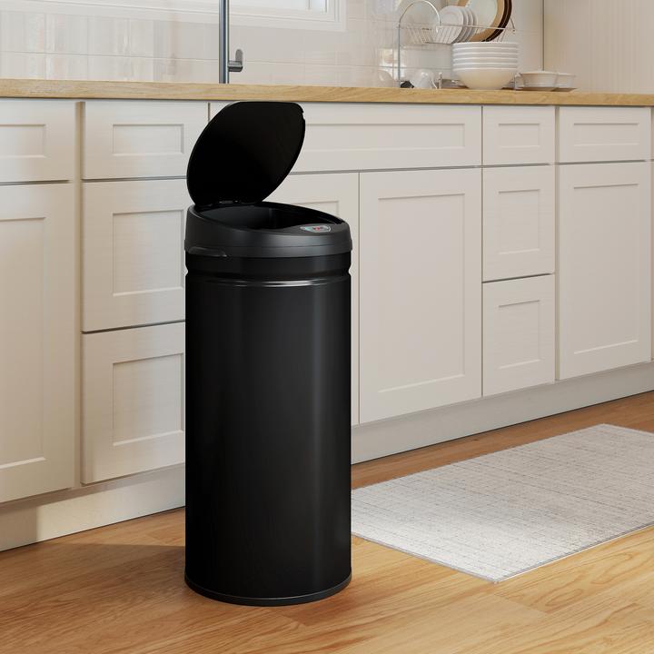 Produktbild Homcom Sensor-Mülleimer Edelstahl, Kunststoff Schwarz (42 l)