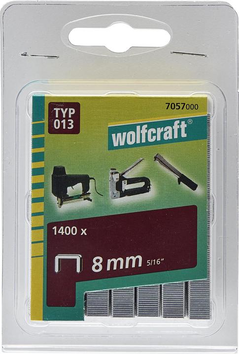 Image du produit wolfcraft 1400 Agrafes à dos large Type013, 8mm