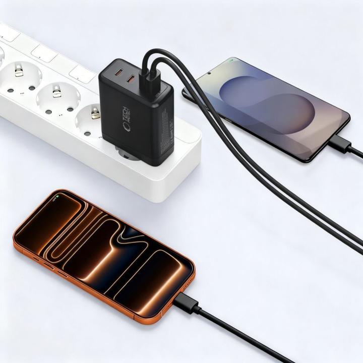 Actual product image Tech-Protect NC120W-GAN 4-PORT NETZTEIL PD 120W / QC3.0 SCHWARZ (120 W, 4 ports)