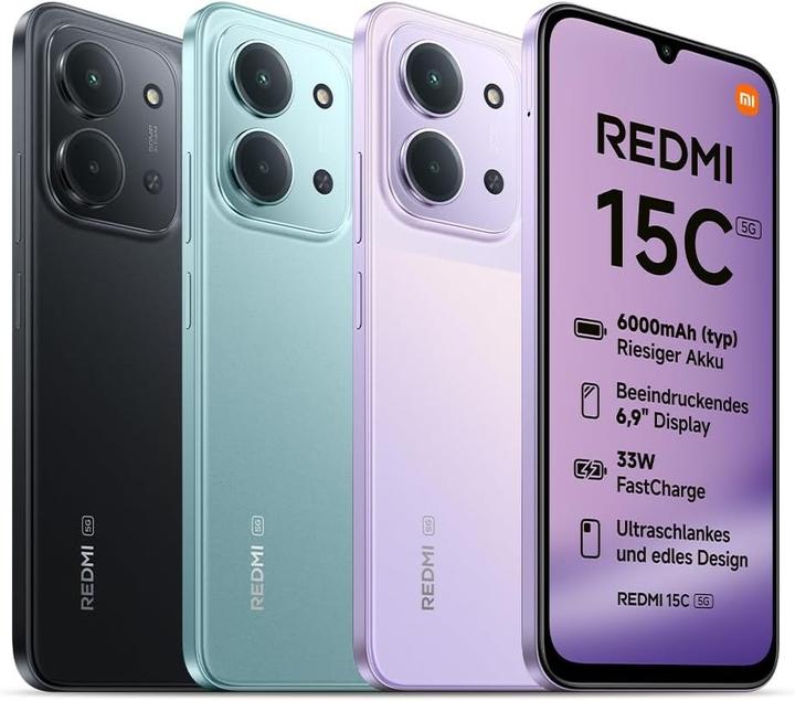 Image du produit Xiaomi Redmi 15C (128 Go, Vert menthe, 6.71", Double SIM, 5G)