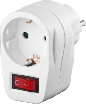 Actual product image Velleman Adapter With On/Off Switch - 1 Socket - Schuko (1x)