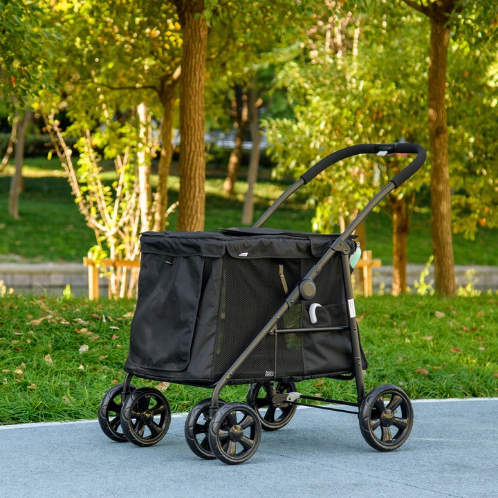 Immagine prodotto PawHut Carrello per cani con cuscino (Cane, Pieghevole)