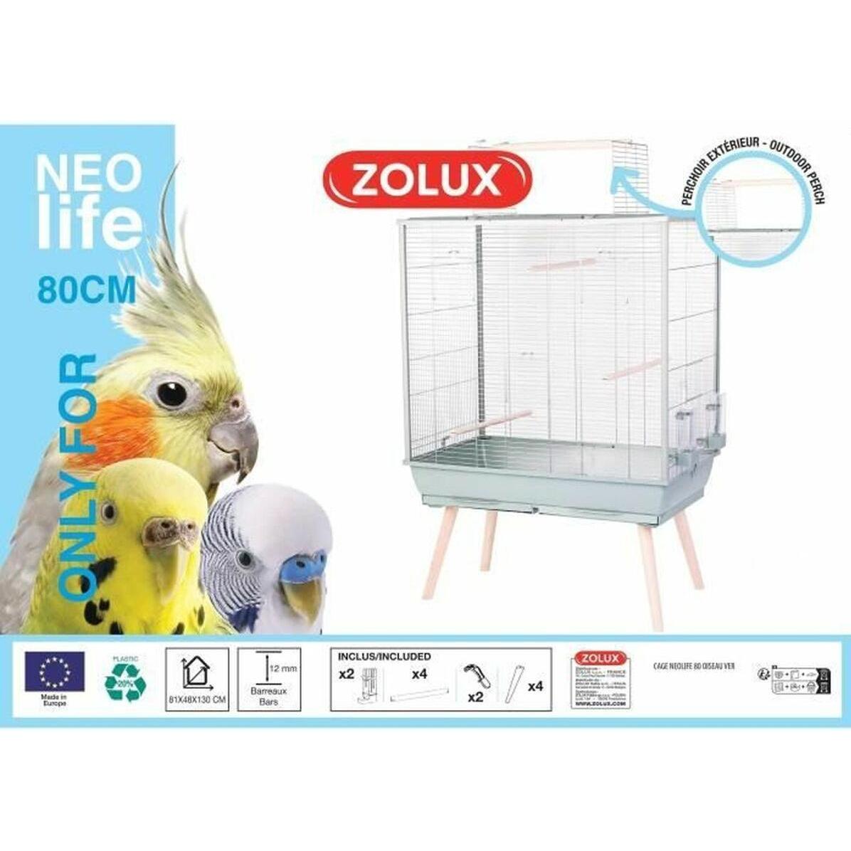 Cage grillagée oiseaux sur pieds NeoLife 80 - Zolux Vert