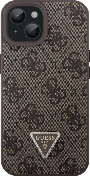 Immagine prodotto Guess PU Strass Triangle metalinis logotipo d??klas, gonne iPhone 15 Plus rudas (Apple iPhone 15 Plus)