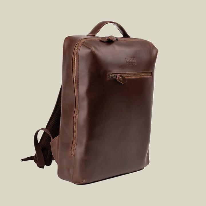 Immagine prodotto Buckle & Seam Leder Rucksack Mik Braun/Blau