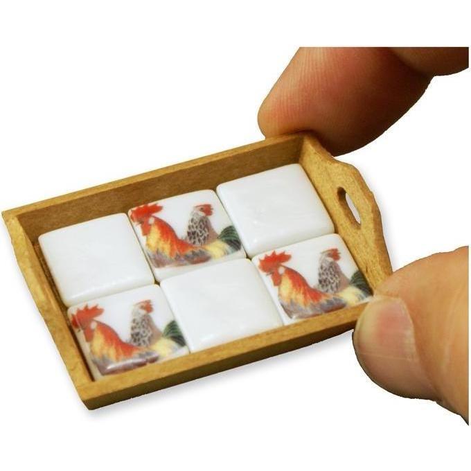 Reutter, Deko Objekt, 1.765/0 - Serviertablett mit Fliesen "Hahn", Miniatur