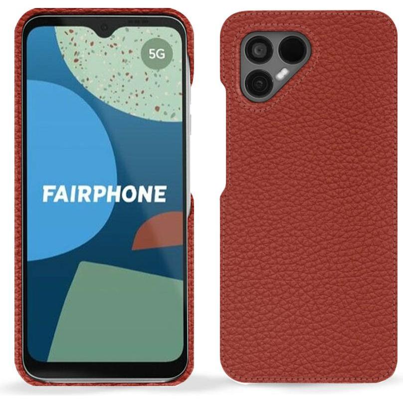 Noreve Lederschutzhülle (Fairphone 4), Smartphone Hülle, Orange