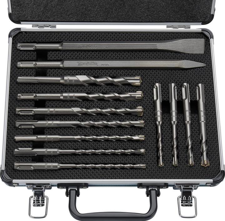 Image du produit Makita Jeu de forets/burins SDS+ 13 pièces (6, 7, 8, 10, 12, 14, 16, 18, 20, 25, 31, 35 mm)