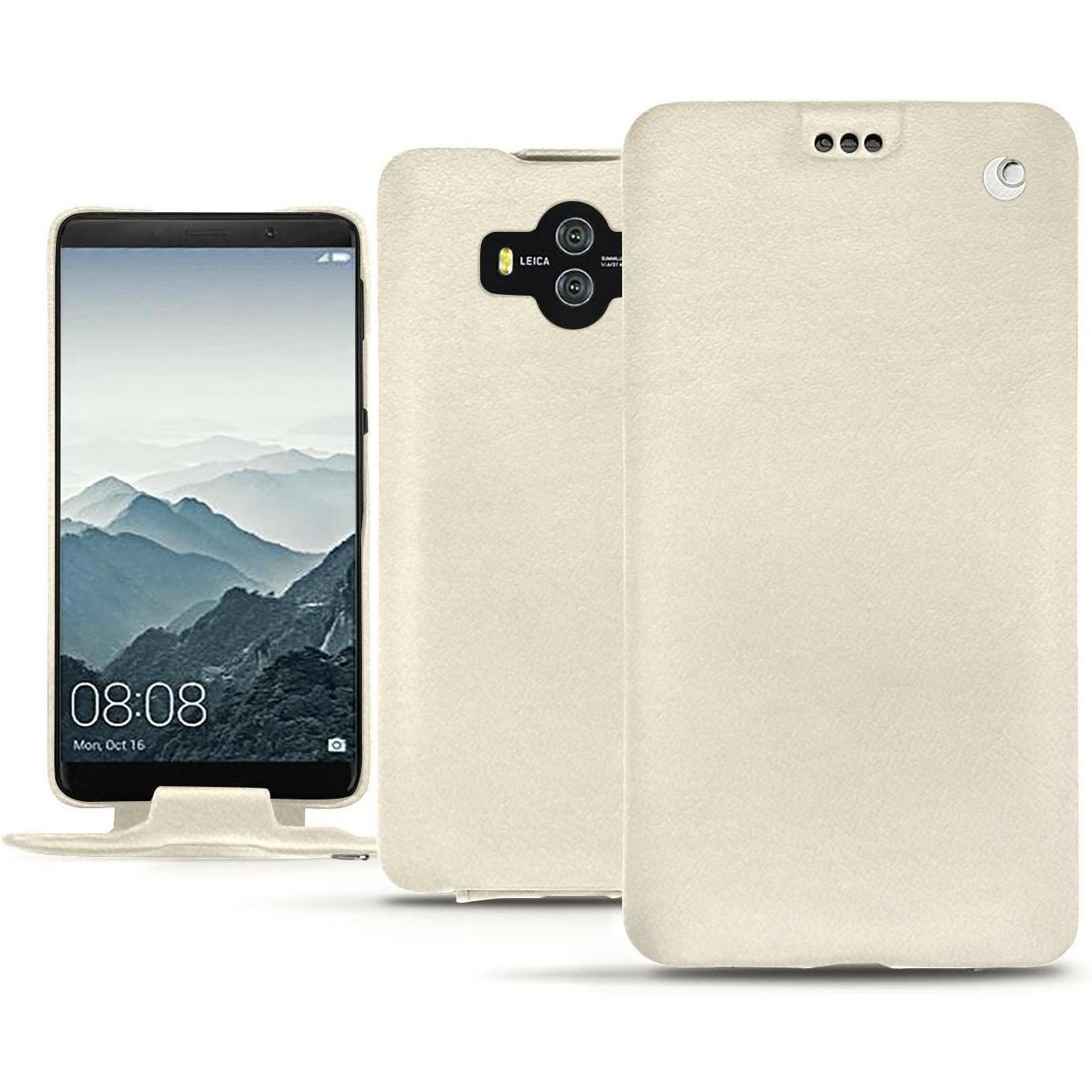 Noreve Lederschutzhülle vertikal (Huawei Mate 10), Smartphone Hülle, Weiss