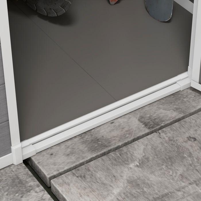 Immagine prodotto Swisshandel24 Gerätehaus 1,54m³, Pultdach, 122x149x192/177 cm, Abschliessbar, Fenster, Alu, Grau