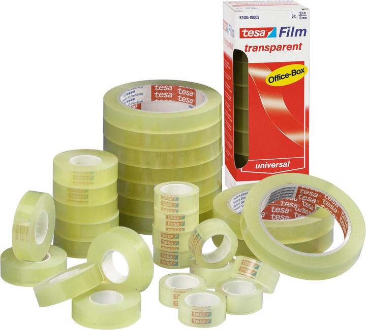 Actual product image tesa 12x tesafilm TRANSPARENT - with strong adhesion - non-ageing and tear-resistant (12 mm)