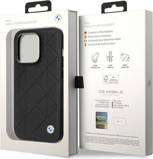 Produktbild BMW Etui BMHCP14L22RQDK iPhone 14 Pro 6,1" czarny/black Leather Quilted (Apple iPhone 14 Pro)