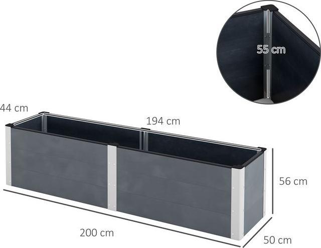 Immagine prodotto Swisshandel24 Hochbeet, Blumenkasten, Pflanzkasten, Gemüsebeet mit Offenem Boden, Kräuterbeet für Garten, Balkon