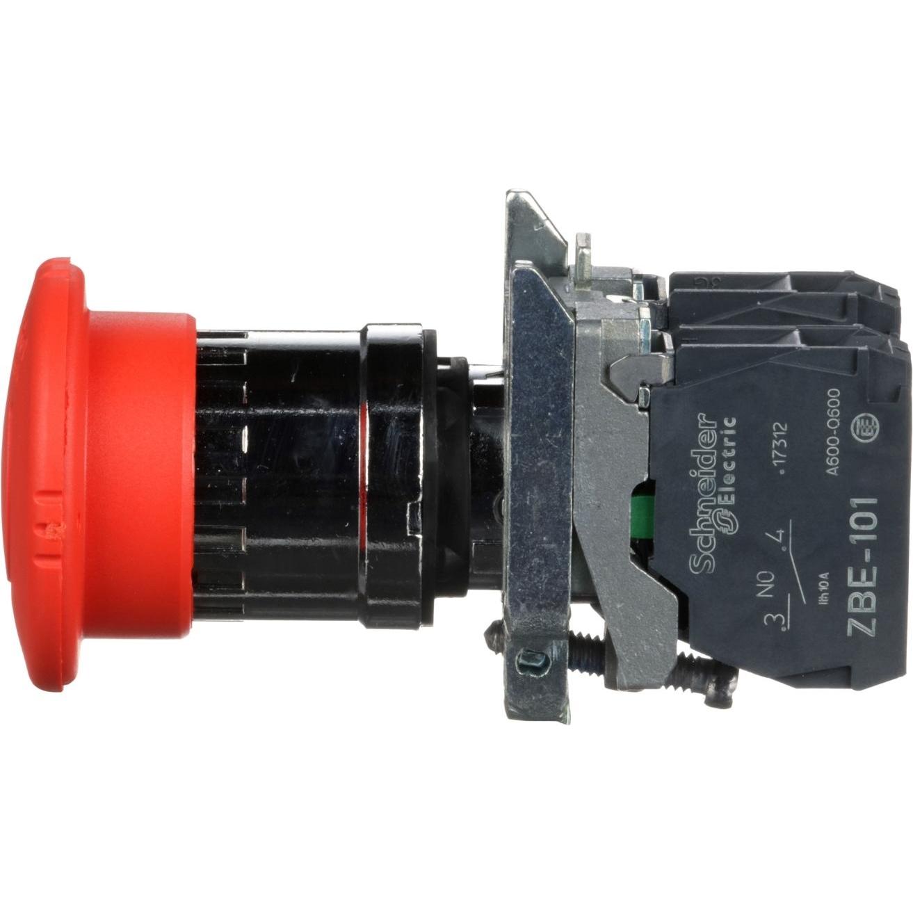 Schneider Electric Arresto di emergenza N/O-N/C rilascio rotativo, Pulsante + Interruttore, Rosso