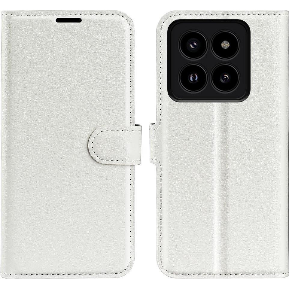 Cover-Discount Xiaomi 14 Pro - Leder Etui Hülle weiss (Xiaomi 14 Pro), Smartphone Hülle, Weiss