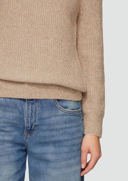 Image du produit S.Oliver Strickpullover Strickpullover mit Rippdetail und Crew Neck (46)