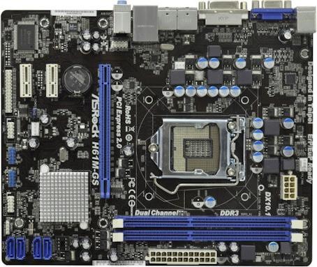 Produktbild AsRock H61m-Gs (LGA 1155, Intel H61, mATX)