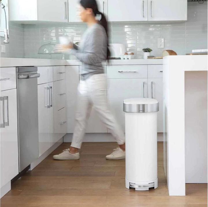 Produktbild Simplehuman Treteimer Slim 45 l, Weiss (45 l)