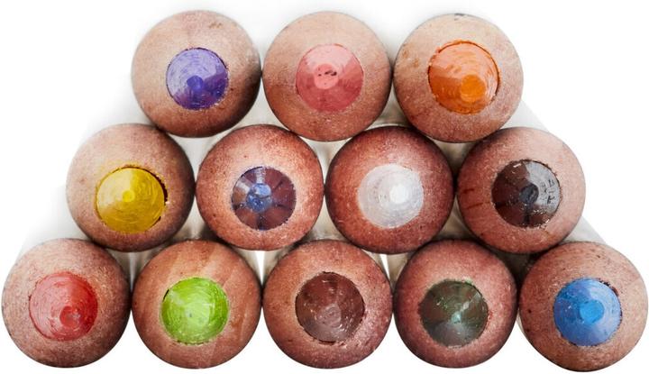 Productafbeelding Derwent Chromaflow blik 12 ass. (Blush Roze, Vlam, Natuurlijk bruin, Scharlaken, grasgroen, Denim, Zonnegeel, Blauw, Basilicum, Black, Lila, Wit, 12 x)