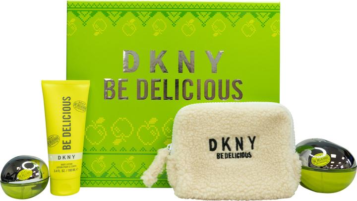 Produktbild DKNY Donna Karan be DELICIOUS(W)(H/B)4PC SET(3.4oz edp sp,15 ML edp sp,3.4oz Body Lotion,Pouch) (Parfum Set)