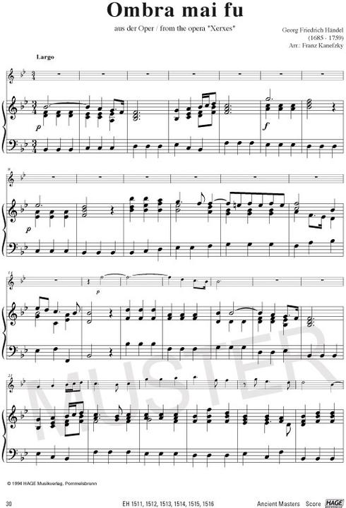 Image du produit Alte Meister für Sopran-/Altblockflöte und Klavier/Orgel (Anglais, Allemand, Helmut Hage, Franz Kanefzky, 2011)