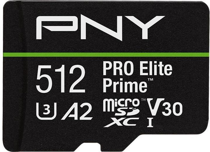 Actual product image PNY microSD Pro Elite Prime 512GB (512 GB, microSDXC, U3, UHS-I)