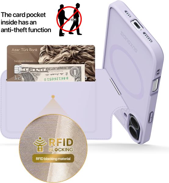 Image du produit Dux Ducis Étui pour iPhone 16 avec emplacement pour carte - Violet (Apple iPhone 16)