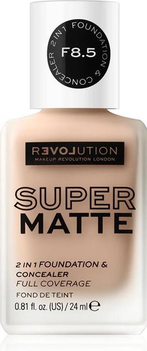 Produktbild Makeup Revolution Relove Super Matte 2 in 1 Foundation & Concealer 24 ml F8.5 -
