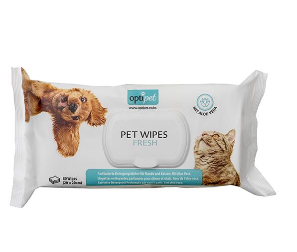 Image du produit OptiPet Lingettes pour animaux (Chat, Chien, 80 ml)