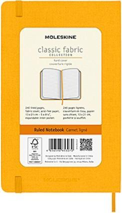 Actual product image Moleskine NB LG lin HC Fabric Oran.Yellow (13 x 21 cm, Lined, Hardcover)