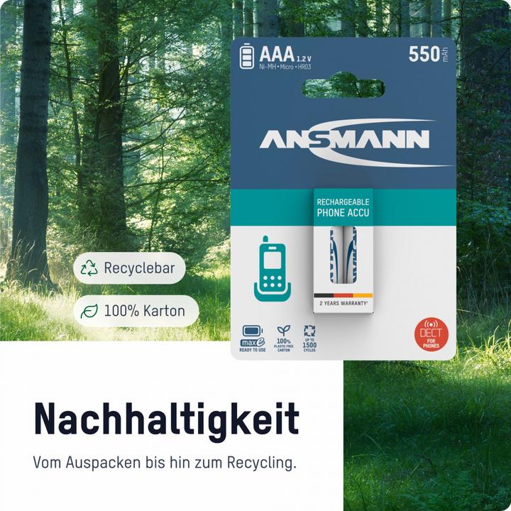 Produktbild Ansmann AAA (2 Stk., AAA, 800 mAh)