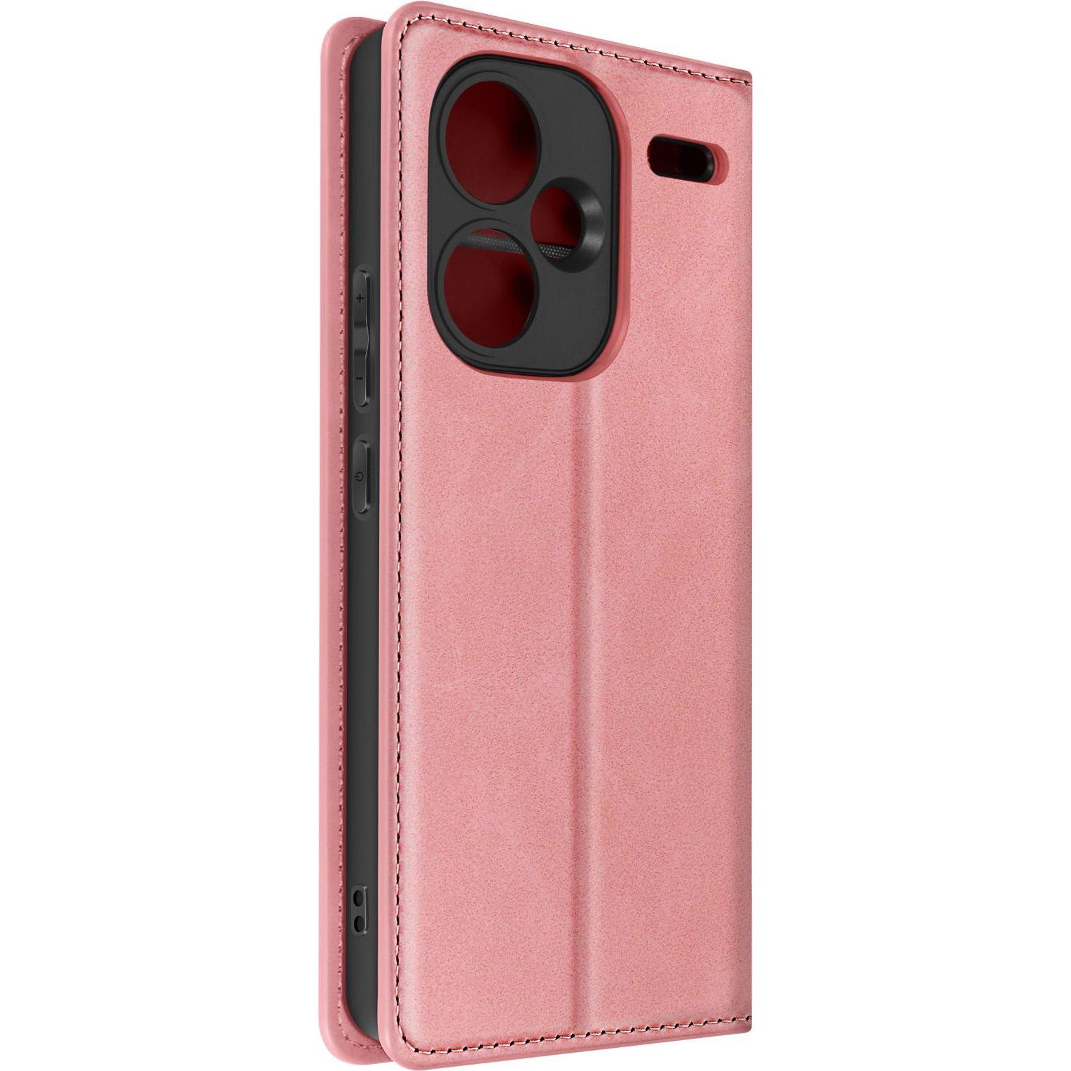 Thumbnail - Avizar Soft Touch Kunstlederhülle Series (Xiaomi Redmi Note 13 Pro+), Smartphone Hülle, Rosa