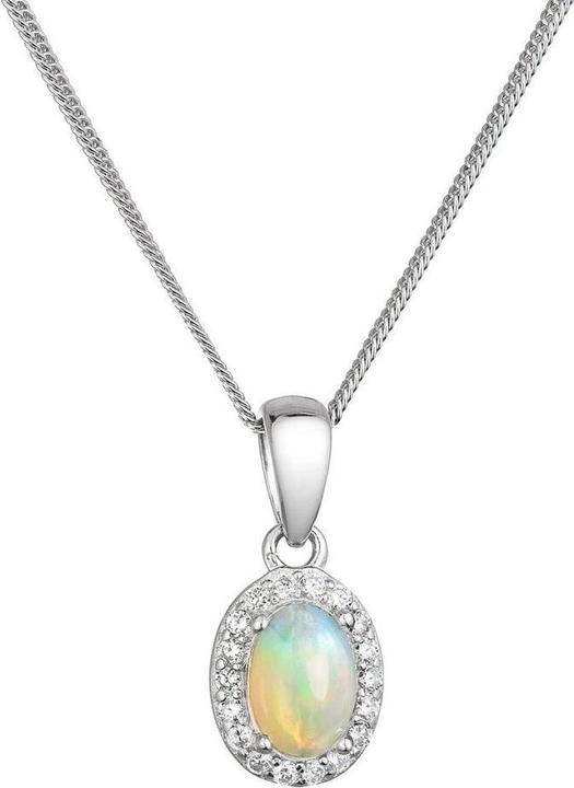 Image du produit Evolution Group - Luxurious silver necklace with genuine opal and zircons 12085.3 (Opale véritable, Zircone)