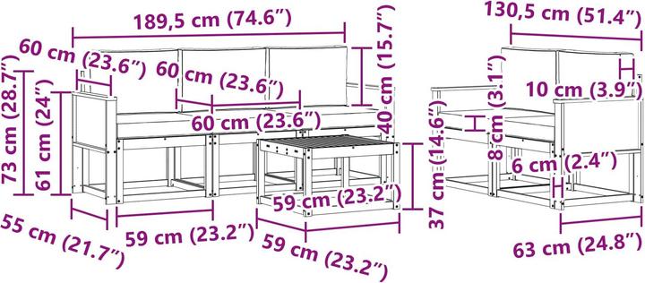 Produktbild vidaXL Outdoor-Sofa