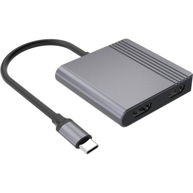 Gembird Adapter USB Type-C 3w1 (Port USB + HDMI + Pd) Gwiezdna Szarość (HDMI, USB, USB-C, 12 cm), Adattatore dati + video, Grigio
