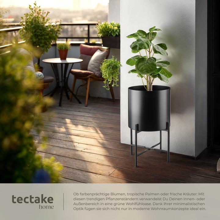 Actual product image tectake Plant stand Mine, set of 2, powder-coated steel