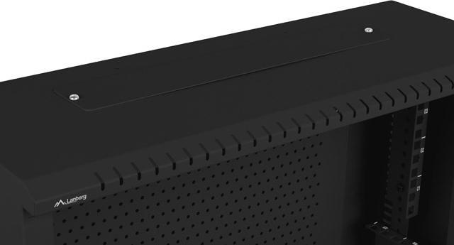 Actual product image Lanberg Nástěnná jednodílná skříň 19", 4U+3U/540x200, (dodávané složené), nízkoprofilová, plné dveřé (4 RU, 19 inch rack)